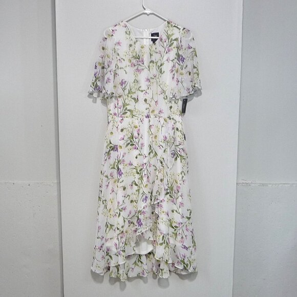 Jessica Howard Faux Wrap Dress Size 14 Floral - Picture 2 of 10
